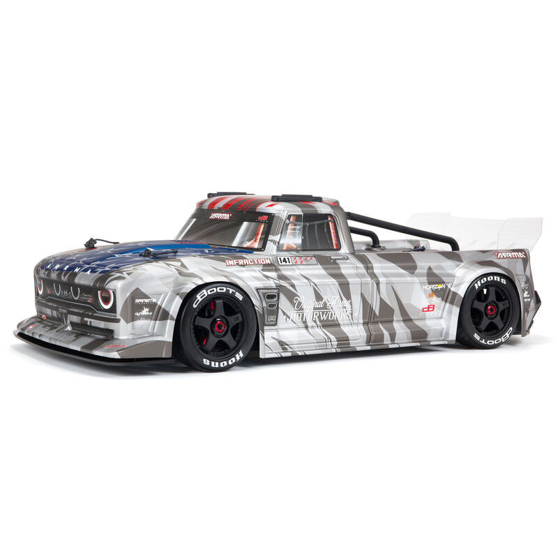 Arrma Infraction V2 6S BLX Brushless 1/7 RTR Electric 4WD Street Bash Truck w/DX3 2.4GHz Radio, Smart ESC & AVC 2 (choose color)