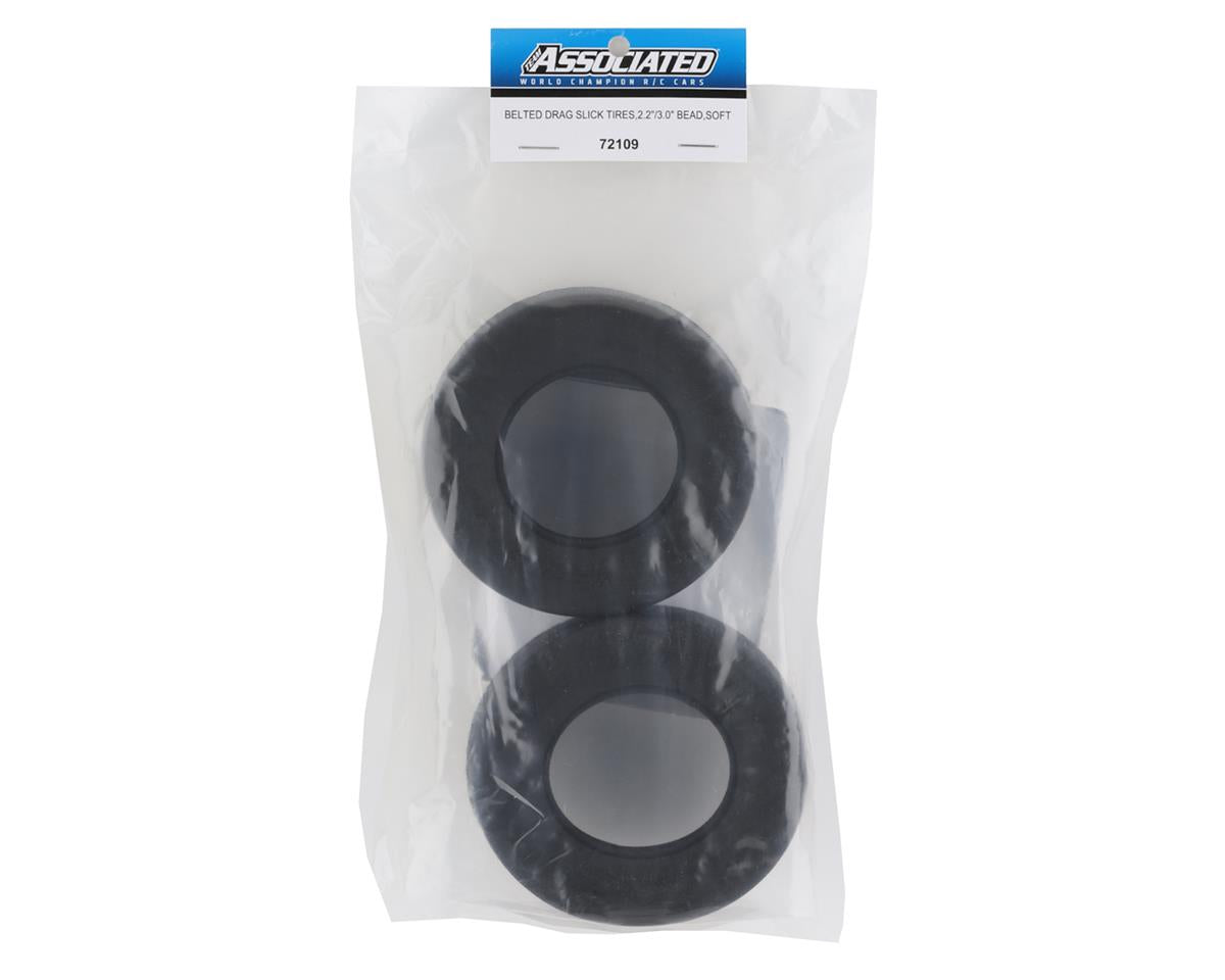 Team Associated DR10 Rear Belted Drag Slick Tires (2) (Soft)