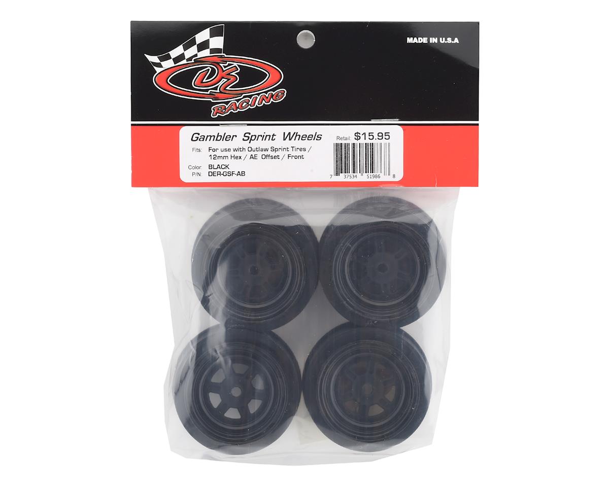 DE Racing Gambler Front Wheels (AE Offset) (Black) w/12mm Hex
