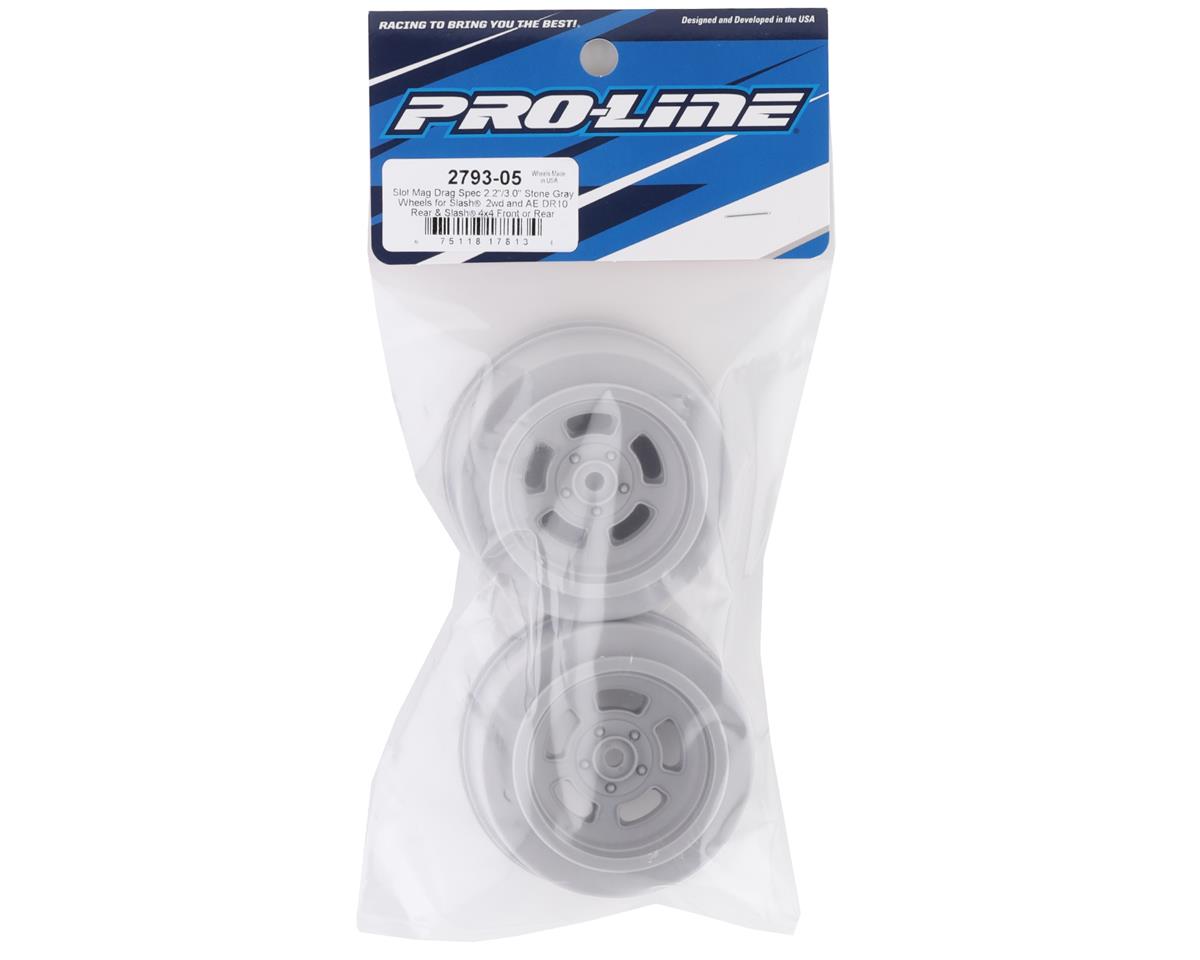 Pro-Line Slot Mag Drag Spec Rear Drag Racing Wheels (2) (Stone Grey) w/12mm Hex