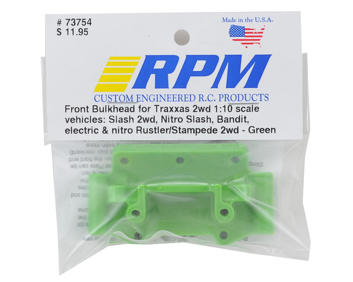 RPM Traxxas Front Bulkhead 1/10 2WD Vehicles Green