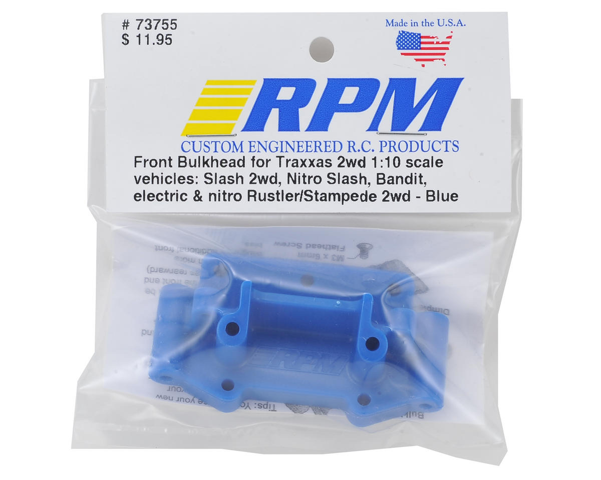RPM Traxxas Front Bulkhead 1/10 2WD Vehicles Blue