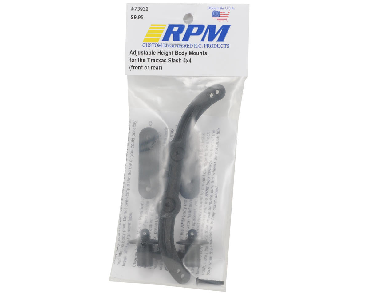 RPM Traxxas Adjustable Body Mount Set (Slash 4x4)(Stampede 4X4) (Black)