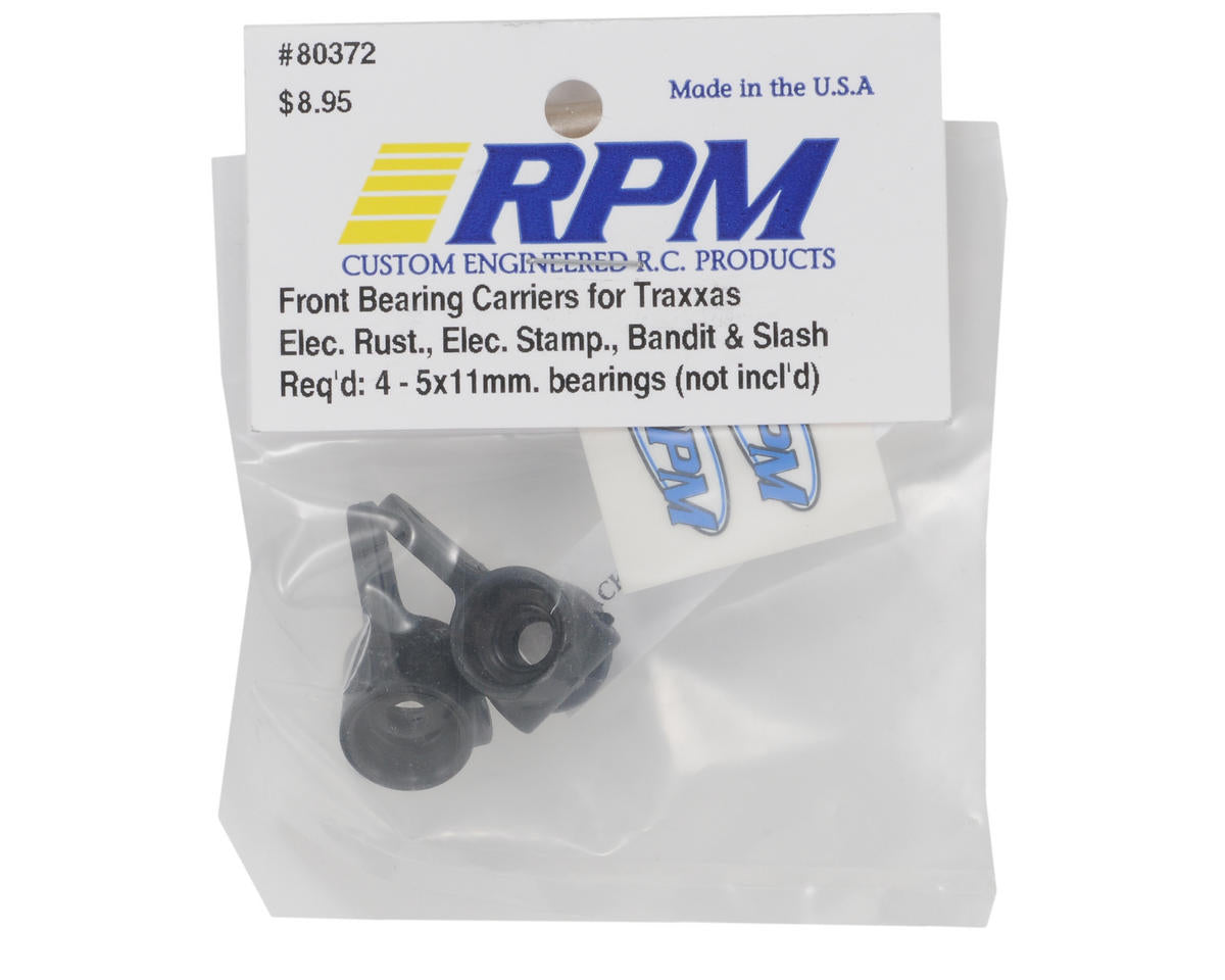 RPM Traxxas Front Bearing Carriers Slash 2wd, Electric Rustler/Stampede/Bandit Black