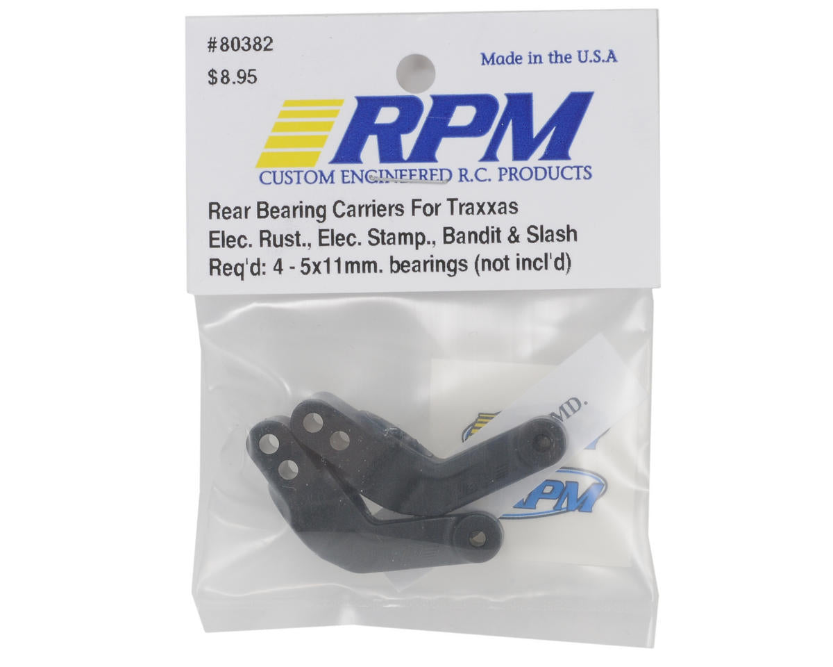 RPM Traxxas Rear Bearing Carriers Slash 2wd, Electric Rustler/Stampede/Bandit Black