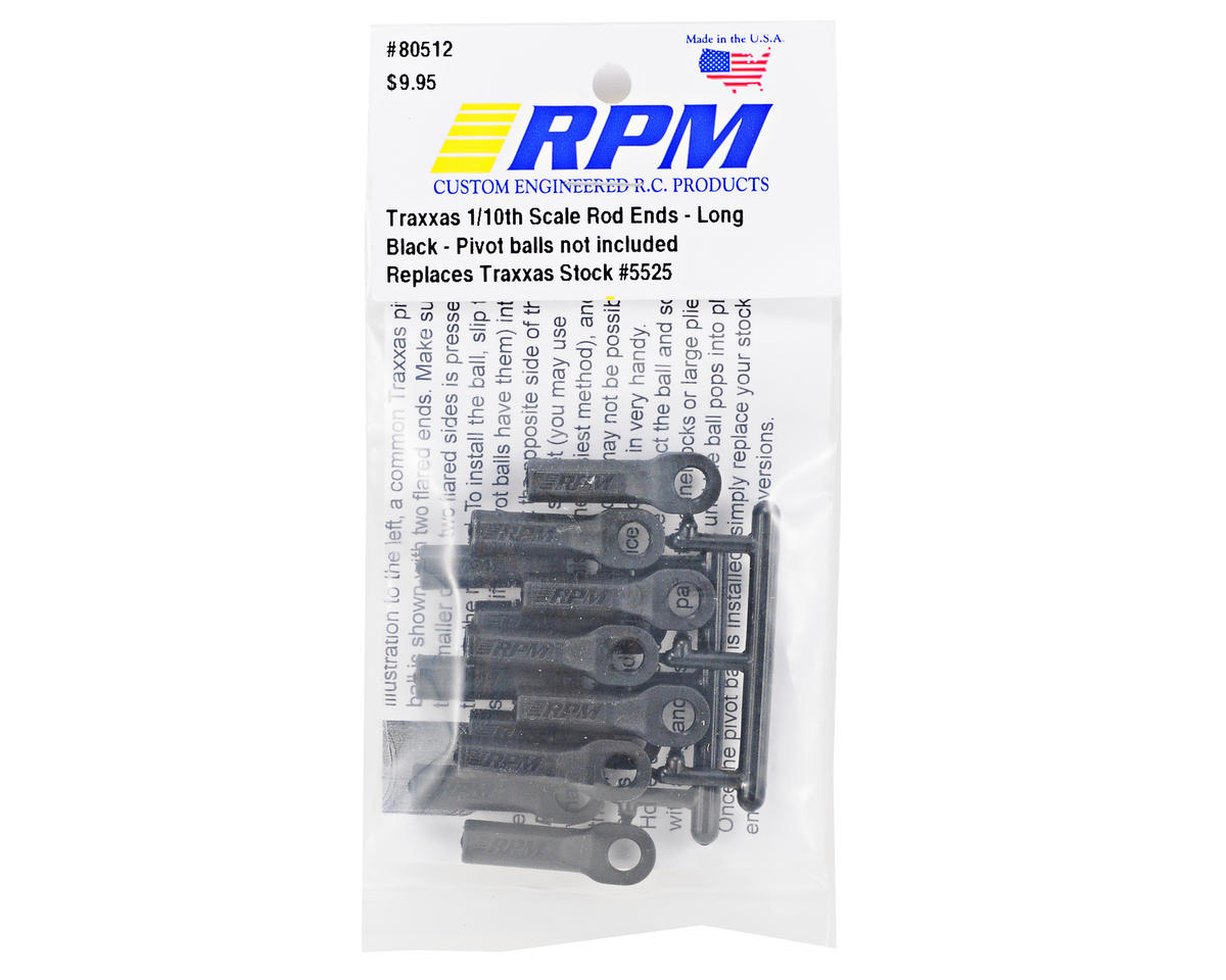 RPM Traxxas Long Turnbuckle Rod End Set (Black) (12)
