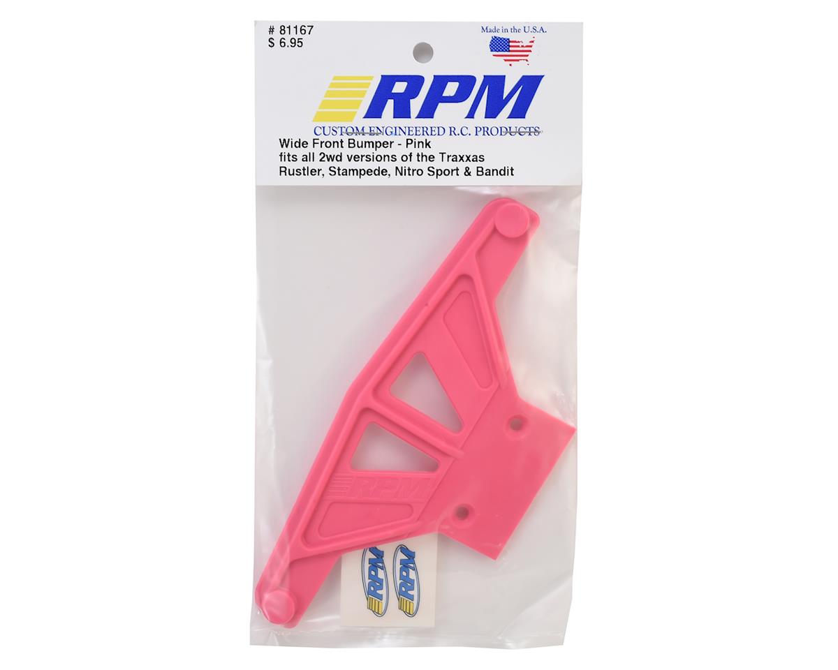 RPM Traxxas Wide Front Bumper, for Rustler/Stampede/ Nitro Sport/Bandit, Pink