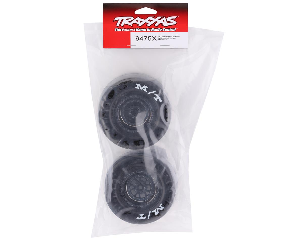 Traxxas Drag Slash Rear Mickey Thompson Tires & Weld Wheels (Chrome Blk Wheels) (2)