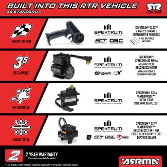 Arrma Infraction Grom 3S BLX 1/12 4WD RTR Brushless Street Bash Truck w/2.4GHz Radio, DSC, Battery & Charger
