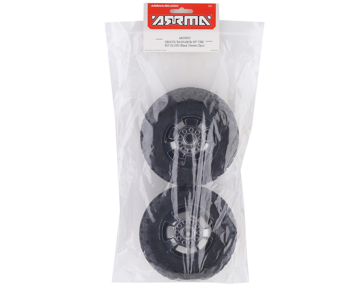 Arrma Ragnarok MT Tire ST Pre-Mounted (2) (Black Chrome)