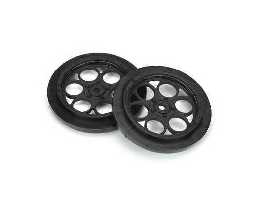 Pro-Line Showtime Front Drag Racing Wheels w/12mm Hex (Black) (2)