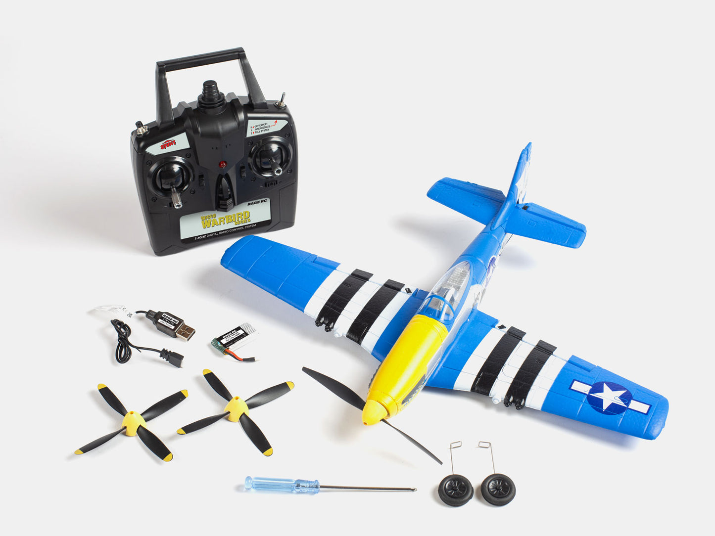 RAGE P-51D Mustang Obsession Micro Warbirds RTF Electric Airplane (400mm)