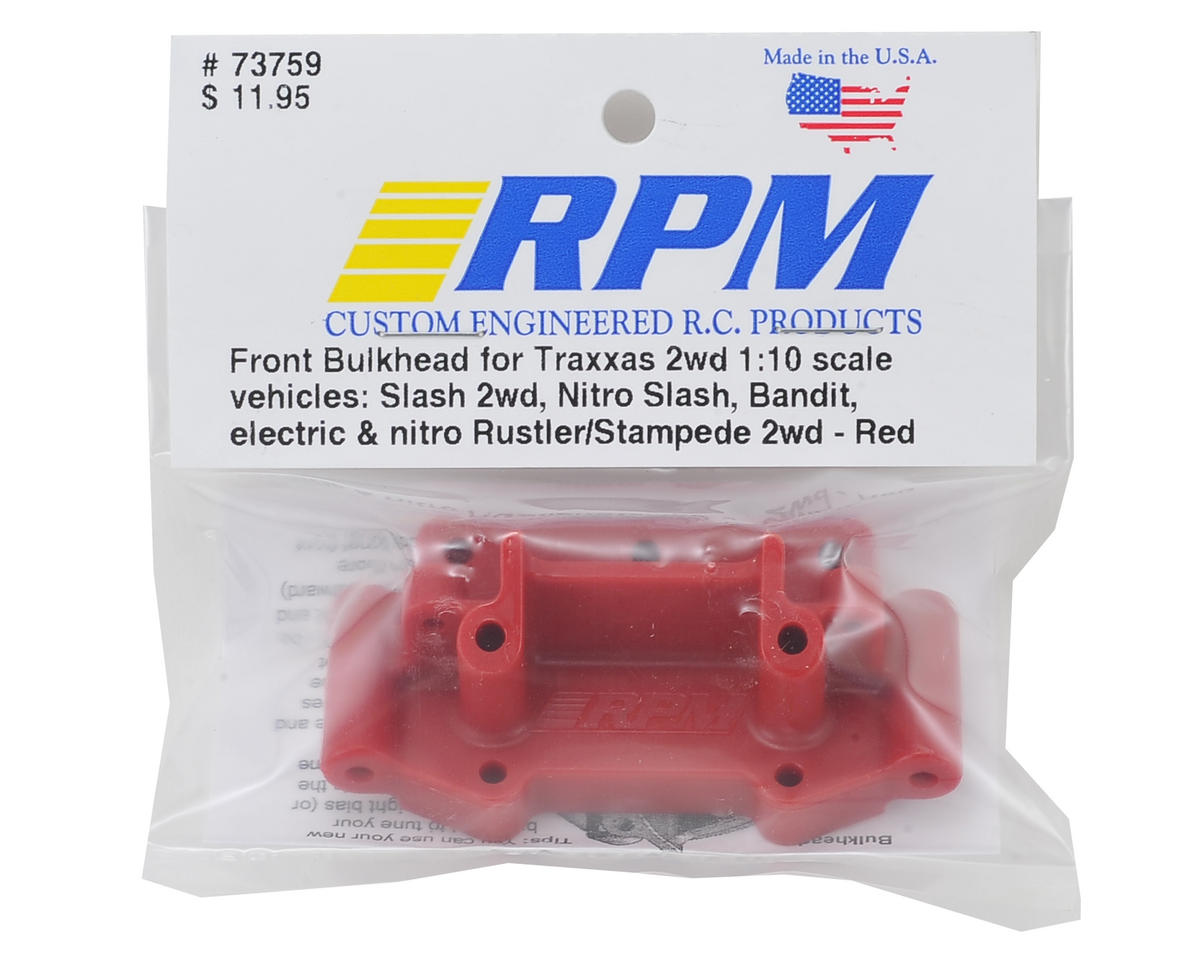 RPM Traxxas Front Bulkhead 1/10 2WD Vehicles Red