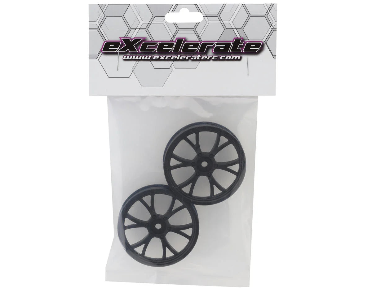 eXcelerate Super V Drag Racing Front Wheels (Black) (2) w/12mm Hex